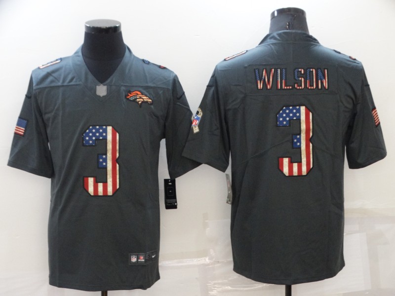 Men's Denver Broncos Russell Wilson #3 Black Jersey